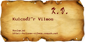 Kulcsár Vilmos névjegykártya