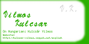 vilmos kulcsar business card